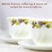 Melrich 6 Pcs Opal ware Coffee Tea Turkish Cup and Saucer Set Service 6 x Coffee Cups with 6 x Saucers for 6 People Home Office, Ceramic Keeps Coffee Warm, Dishwasher-safe