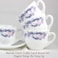 Melrich 6 Pcs Opal ware Coffee Tea Turkish Cup and Saucer Set Service 6 x Coffee Cups with 6 x Saucers for 6 People Home Office, Ceramic Keeps Coffee Warm, Dishwasher-safe