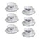 Melrich 6 Pcs Opal ware Coffee Tea Turkish Cup and Saucer Set Service 6 x Coffee Cups with 6 x Saucers for 6 People Home Office, Ceramic Keeps Coffee Warm, Dishwasher-safe