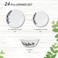 Melrich 24 Pcs Opal ware Dinnerware set Dinner, Dessert, plates Bowls. Dishwasher &amp; Microwave safe, Scratch Resistant use for kitchen resturant