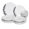 Melrich 24 Pcs Opal ware Dinnerware set Dinner, Dessert, plates Bowls. Dishwasher &amp; Microwave safe, Scratch Resistant use for kitchen resturant