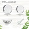 Melrich 16 Pcs Opal ware Dinnerware set Dinner and Dessert plate, Bowls and soup spoon Dishwasher &amp; Microwave safe, Scratch Resistant use for kitchen resturant