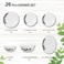 Melrich 36 Pcs Opal ware Dinner set Dishwasher safe Microwave safe Freezer safe 8 Dinner set 8 Dessert plate 8 Soup plate 8 Bowl 2 Large Bowl 2 Serving Plate BPA free