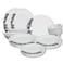 Melrich 36 Pcs Opal ware Dinner set Dishwasher safe Microwave safe Freezer safe 8 Dinner set 8 Dessert plate 8 Soup plate 8 Bowl 2 Large Bowl 2 Serving Plate BPA free