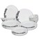 Melrich 34 Pcs Opal ware Dinner set Dishwasher safe Microwave safe Freezer safe 8 Dinner set 8 Dessert plate 8 Soup plate 8 Bowl 1 Large Bowl 1 Serving Plate BPA free