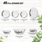 Melrich 46 Pcs Opal ware Dinner set Dishwasher safe Microwave safe Freezer safe 8 Dinner set 8 Dessert plate 8 Soup plate 8 Bowl 1 Large Bowl 1 Serving Plate 6+6 Cup &amp; Saucer BPA free