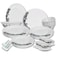 Melrich 44 Pcs Opal ware Dinner set Dishwasher safe Microwave safe Freezer safe 6 Dinner set 6 Dessert plate 6 Soup plate 6 Bowl 1 Large Bowl 1 Serving Plate 6+6 Cup &amp; saucer 6 Soup spoon BPA free