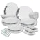 Melrich 54 Pcs Opal ware Dinner set Dishwasher safe Microwave safe Freezer safe 8 Dinner set 8 Dessert plate 8 Soup plate 8 Bowl 1 Large Bowl 1 Serving Plate 6+6 Cup &amp; Saucer 8 Soup Spoon BPA free