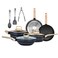 Auroware 11 Piece Nonstck Pots and Pan Set, Induction cookware Set, Frying pan, Sauce Pan, Wok Pan, Kitchen Utensils, Glass Lid Kitchen Cooking Set