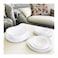 Melrich Dinnerware 36 Pcs Set Gold line Opal Glassware Microwave safe, Dishawasher safe, Heat Resistance 2 Oval Plate, 8 Dinner plate, 8 Soup plate, 8 Dessert plate, 2 Large Bowl, 8 Medium Bowl