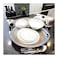 Melrich Dinnerware 26 Pcs Set Gold line Opal Glassware Microwave safe, Dishawasher safe, Heat Resistance 1 Oval Plate, 6 Dinner plate, 6 Soup plate, 6 Dessert plate, 1 Large Bowl, 6 Medium Bowl