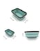 Auroware Silicone School Lunch Box Container Set 4 Piece Food Storage with Lid, Spoon Collapsible Saving Space Lightweight Dishwasher Safe Mint Green