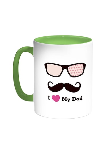 I Love My Dad Printed Coffee Mug Green/White