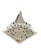 Metal Square Candy Tray with Lid 22cm*23cm, White with Green Beads