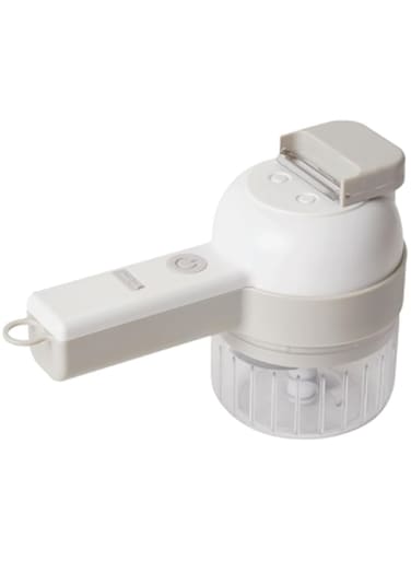 Porodo Lifestyle Portable (Chopper, Slicer, Peeler): SS430 Stainless Steel Blades, 30s Intervals Operation, 1 Hour Working Time, Type-C Charging, 1200mAh Battery, 1200 RPM Speed, 45W Power - White