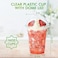 Vsell24&trade; 100PC Disposable Drinking Plastic Cup 14oz For Smoothie Coffee Water Juice Cups With Dome Lid Clear&hellip;