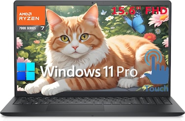 Dell Inspiron 15 Laptop, 15.6" Touchscreen FHD Computer, 8-Core AMD Ryzen 7 7730U (Beat Ultra 5 125U), 32GB DDR4 RAM, 1TB PCIe SSD, WiFi, Bluetooth, Webcam, HDMI, Windows 11 Pro, Type C to RJ45 Cable
