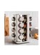 16pcs Jar Seasoning holder, condiment organizer, rotating base, 16pots, stainless steel and resistant glass, Home Kitchen