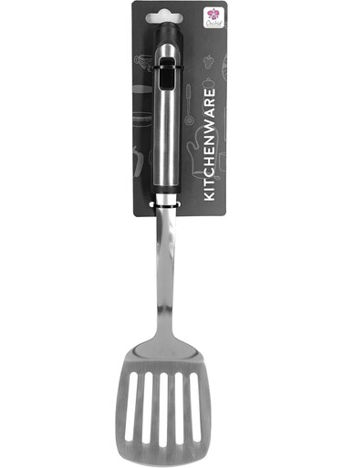 Essential Stainless Steel Slotted Turner Spatula, Heavy Duty Frying Turner with Ergonomic Non-Slip Handle Metal Cooking Spatula for Eggs, Pancakes, Burgers &amp; Grill, Kitchen Utensil (KS03B-ST21)