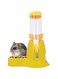 Wontee 3 in 1 Hamster Hanging Water Bottle Pet Auto Dispenser with Base for Dwarf Hamster Mouse Rat Hedgehog (125ML, Yellow)
