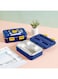 IEW Cute Cartoon Pattern Lunch Box for Kids Stainless Steel School Tiffin Bento Box with 3 Compartment Leakproof Hot Water Heatable Lunch Box Food Container with Plastic Spoon, BPA Free (Blue)