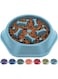 Kongon Dog Slow Feeder Bowl, Non Slip Puzzle Bowl - Anti-Gulping Pet Slower Food Feeding Dishes Interactive Bloat Stop Dog Bowls (Light Blue)