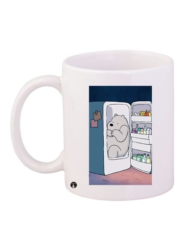 Bear Printed Coffee Mug White/Grey/Blue