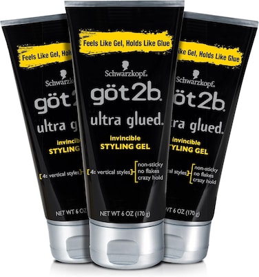 Got2B Ultra Glued Invincible Styling Hair Gel, 6 Ounce (Pack of 3)