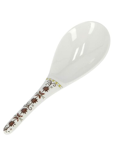 Delcasa DC1792 Melamine Ware Rice Spoon - Cooking and Serving Spoon with Grip Handle   Broad Deep Bowl   Dinner Cutlery/Crockery Utensil - Ultra Stylish with Long Handle