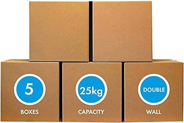 Cardboard Carton Box Size - 45x45x45 CM, 5ply (Pack of 5)