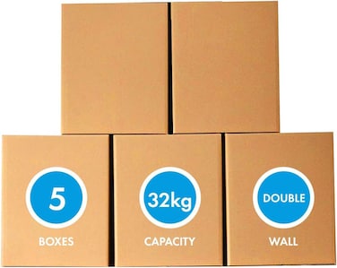 Cardboard Carton Box Size - 45x45x70 CM, 5ply (Pack of 5)
