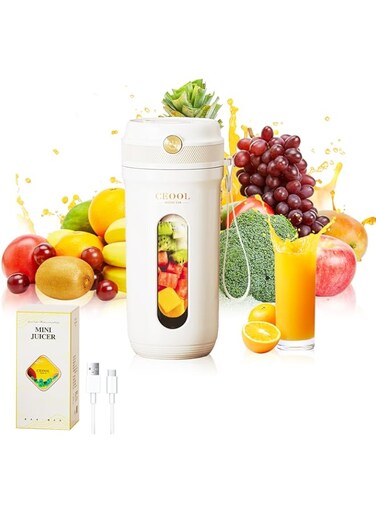 VAODO Portable Blender, USB Rechargeable 1500mah Dual Battery, Cordless Juicer Multifunctional Blender, for Kitchen, Home, Travel, Office, Sports, Gym, 350ml