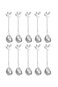 Pcs Dessert Spoons, Elegant Silver Creative Leaf Mini Stainless Steel for Stirring Mixing Sugar, Ice Cream, Cake Coffee Tea