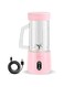 ETHORY New Electric Juicing Cup, Portable Mini Blender, Wireless Juicer Cup Smoothie Maker with 6 Blades, USB Rechargeable Fruit Juice Mixer 90W 380ML, with 1500mAh Rechargeable Battery Pink (Pink)