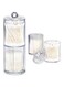 Xspring Cotton Swab Holder, Clear Plastic Cotton Round Pads Holder for Storage Floss Canisters and Dispenser, Detachable Cotton Ball Holder with Dust Lids Set, Bathroom Jars Organizer