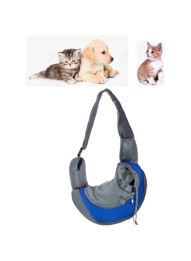 LanYao Dog Sling Carrier Pet Carrier Bag Breathable Mesh Adjustable Strap Travel Sling Bag Carrier for Dogs Cats,Blue