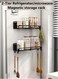 2-piece Refrigerator Magnetic Absorption Storage Shelf Metal Black29x8.5x6cm