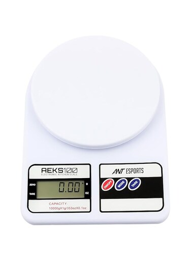 Ant Esports AEKS100 Kitchen Weighing Machine/Food Scale for Health, Fitness, Shop,Home Baking &amp; Cooking with Large LCD Display,Tare Function, OverLoad Indicator, Weigh Up to 10Kgs, 30 Months Warranty