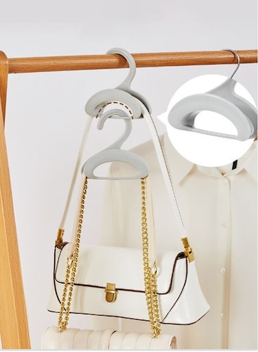 1 Pcs Stackable Hooks for Closet Handbags Ties Belts Scarves Hats Storage Space Saving Grey