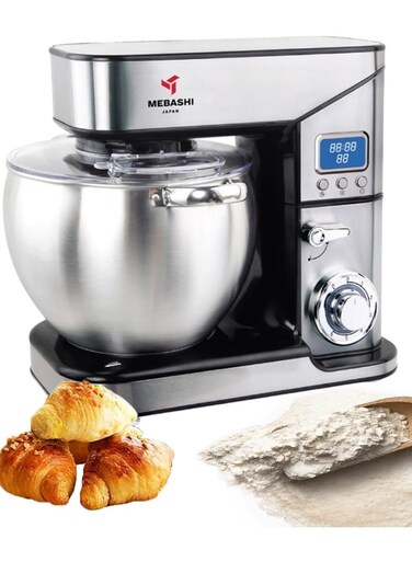 MEBASHI Stand Bowl Mixer, 10L Capacity, Black Steel,(2000W) With LED Indicator (ME-SBM1115)