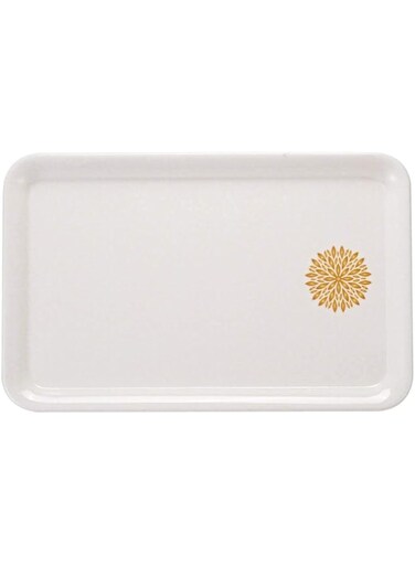 SERVEWELL Melamine Tray Golden Leaves, Medium 30Cm