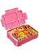 Jelife Kids Bento Box Lunch Box - 1450ml Leakproof 6 Compartments Bento Lunchbox Kids Lunch Boxes with Food Utensils for Back to School, Book-Style Lunch Snack Containers for Toddler Daycare, Pink