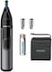 PHILIPS Nose Hair Trimmer Series 3000 Nose, Ear and Eyebrow Trimmer Showerproof with Protective Guard System Battery Operated NT3650/16, Grey