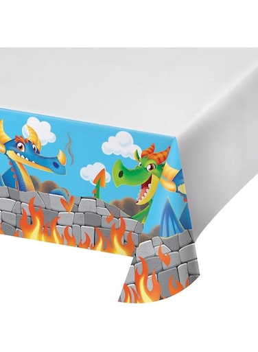 Creative Converting Plastic Tablecover, Dragon, One size