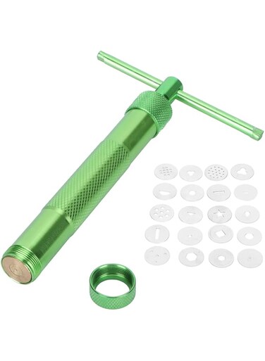 ZHXH Clay Extruder, with Multiple Molds Cake Sculpture, Stainless Steel Wear‑Resistant Rotating Handheld for Clay Baking