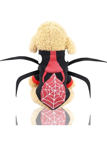 OHANA Halloween RED SPIDER Prop Dress for Pets, Cats, Dogs Costumes - SMALL