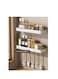 2-Piece Kitchen Aluminium Alloy Wall Organizer with 5 Hook Bathroom Wall Mounted Storage Shelves White 40x13x4 CM