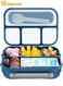Lunch Box 1300ML, 4 Deep Compartments, BPA Free, Leak-Proof, Reusable, Microwave, Dishwasher, Freezer Safe, with Spoon for Adults, Kids, Blue