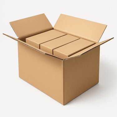Duchic邃｢ Pack of 3 Cardboard Moving Boxes,25kg Capacity, Brown, Corrugated, Recyclable,Brown Carton for Packaging, Shipping and Storage, 5 ply (65X47X40 CM)
