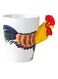3D Rooster Mug &acirc;&euro;&ldquo; Colorful Ceramic Coffee Cup with Sculpted Handle